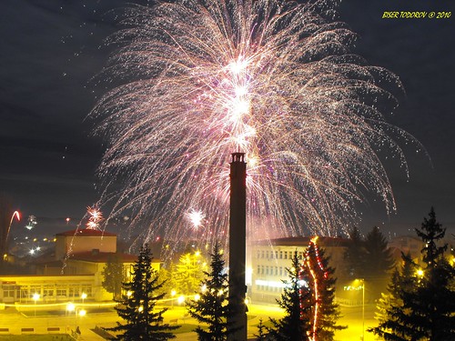 Fireworks in the first seconds in 2010
