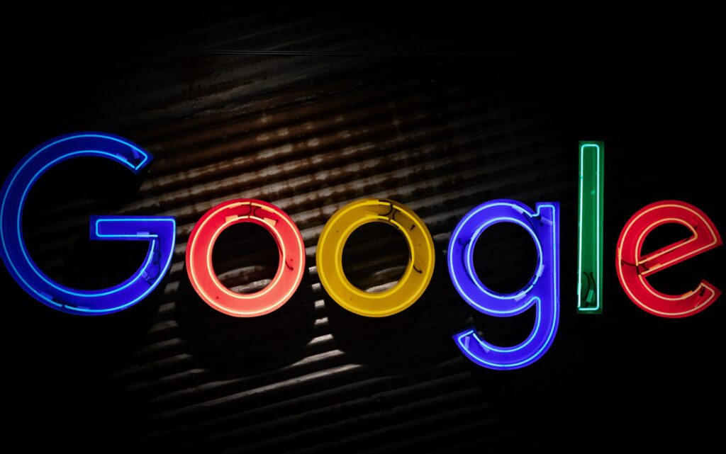 neon multicolored google sign