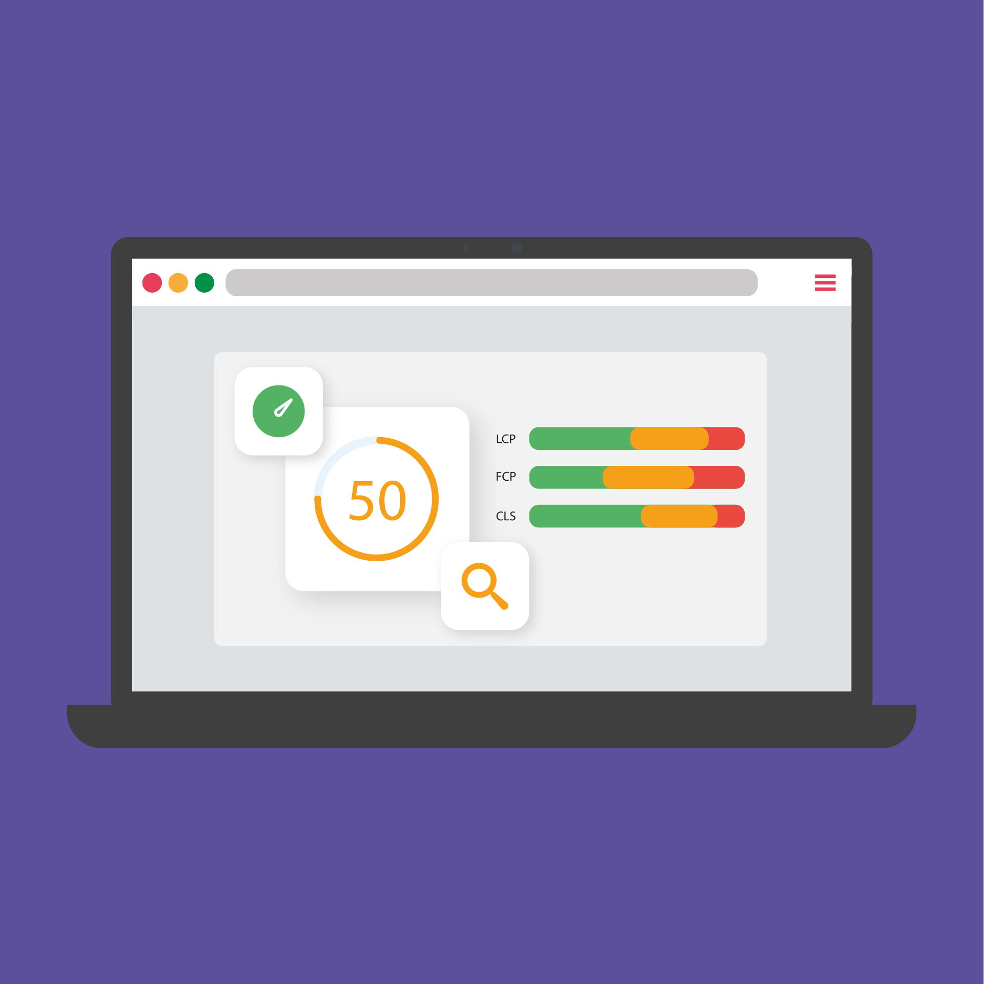 An illustration of the core web vitals report from Google Search Console.