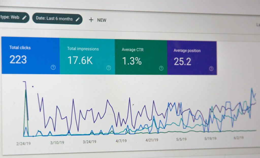 click through rate metrics on a computer screen