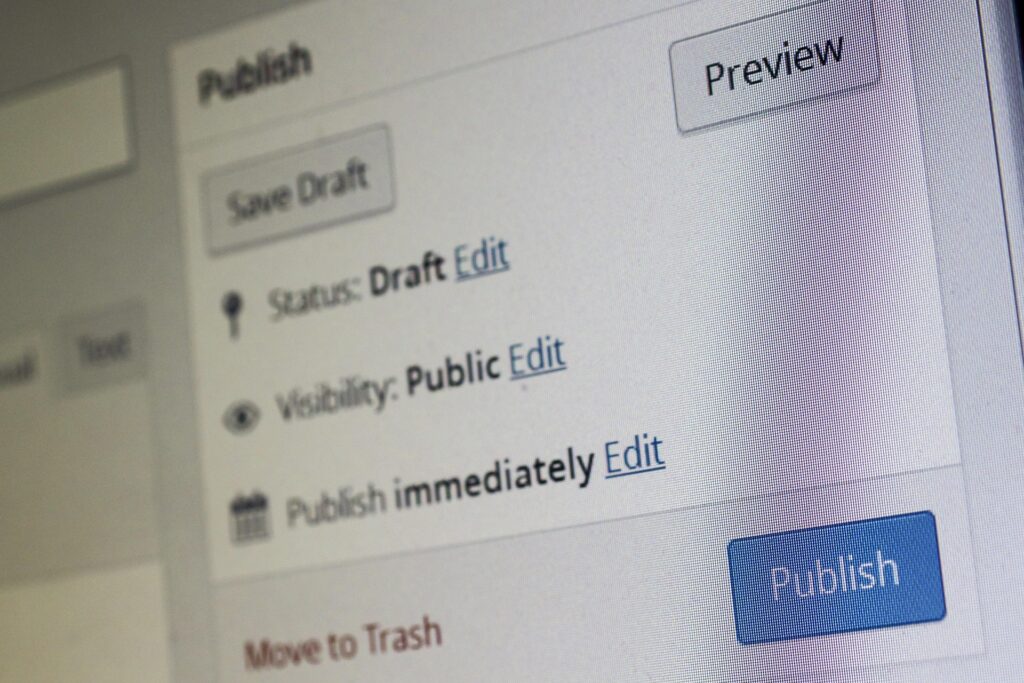 wordpress publishing menu